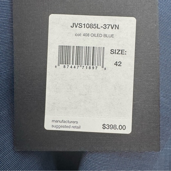 NWT JOHN VARVATOS Luxe 2 Button Cotton Blazer "Oiled Blue" Size 42 Not Pristine - Picture 2 of 14